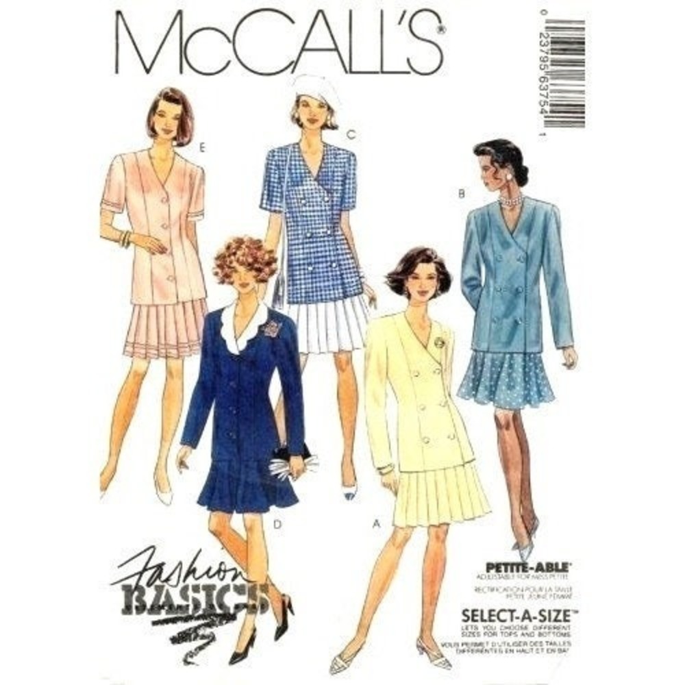 McCall's Sewing Pattern 6375 Jacket Skirt‎ Misses Size 8-12